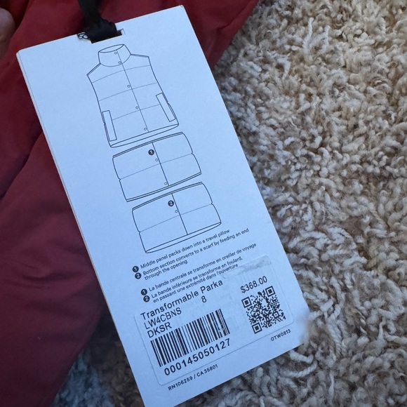 NWT Transformable Parka / Dark Sport Red - Picture 13 of 16